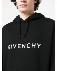 Givenchy - Logo-Print Drawstring Hoodie - Lyst