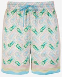 Casablanca - Silk Ping Pong Bermuda Shorts - Lyst