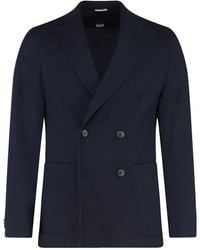 BOSS - Double-Breasted Wool Jacket - Lyst