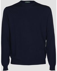 Zanone - Blue Virgin Wool Sweater - Lyst