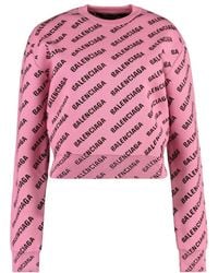 Balenciaga - Jacquard Crew-Neck Sweater - Lyst