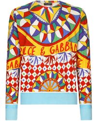 Dolce & Gabbana - Geometric-print Silk Jumper - Lyst