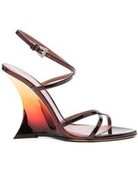 Paris Texas - 'Nina Sandal 105' Wine Sunset Mirror-Effect Leather Sandals - Lyst