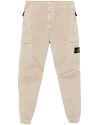Stone Island - Tapered Fit Cotton Cargo Pants With Elasticated Waistband - Lyst
