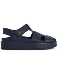 Tory Burch - 'kira Fisherman Sport' Black Leather Sandals - Lyst