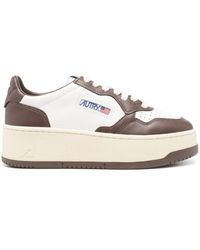 Autry - 'Medalist' Two-Tone Leather Platform Sneakers - Lyst