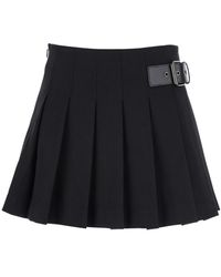 DUNST - Skirt With Adjustable Side Belt And Pleated Details - Lyst