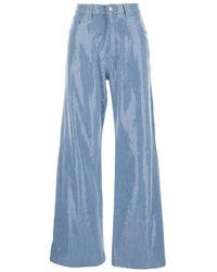 FEDERICA TOSI - Light Five-Pocket Jeans With All-Over Sequins - Lyst