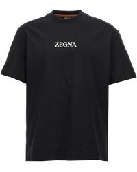 Zegna - Rubberized Logo T-shirt - Lyst
