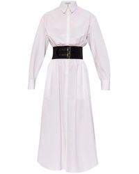 Alaïa - Shirt Dress With Belt - Lyst