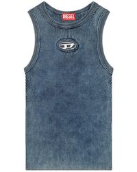 DIESEL - M-Anchor-A-Sl Ribbed Cotton Tank Top - Lyst