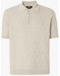 Fendi - Knitted Polo With Jacquard Ff - Lyst