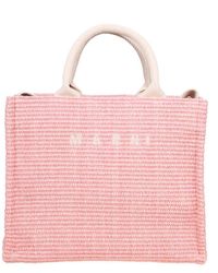 Marni - Handbag In Raffia Effect Fabric - Lyst
