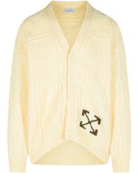 Off-White c/o Virgil Abloh - 'arrow 3d' Cream Wool Cardigan - Lyst
