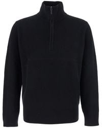 Kangra Cashmere - Sweater With High Neck And Half Zip Closure On The Front - Lyst