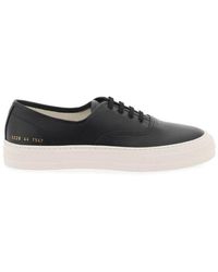 Common Projects - Hammered Leather Sneakers - Lyst