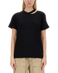 MM6 by Maison Martin Margiela - T-shirt With Cut Out Detail - Lyst