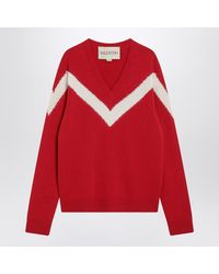 Valentino Garavani - Red Sweater With Vlogo On Bow - Lyst