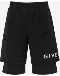 Givenchy - Logo Cotton Bermuda Shorts - Lyst