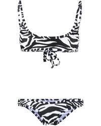The Attico - Zebra Print Bikini Set - Lyst