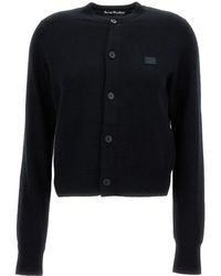 Acne Studios - Cardigan With Face Patch - Lyst
