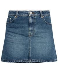 A.P.C. - Moss Denim Mini Skirt Clothing - Lyst