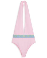Versace - Greca Halterneck Swimsuit - Lyst