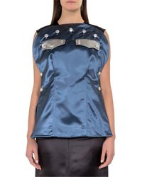 Calvin Klein - 205W39Nyc Satin Top With Buttons - Lyst