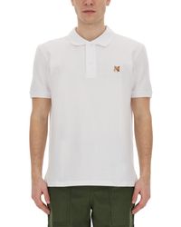 Maison Kitsuné - Polo Shirt With Fox Patch - Lyst