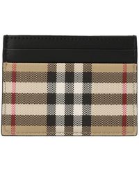 Burberry - Check Print Card Holder Wallet - Lyst