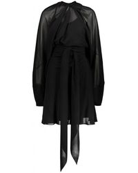Maison Margiela - Long-sleeved Mini Dress In Chiffon Silk Clothing - Lyst