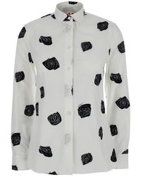 Marni - Cotton Shirt With All-Over Floral Motif - Lyst