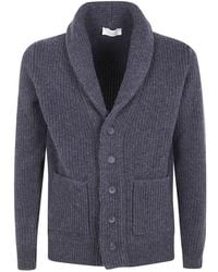 FILIPPO DE LAURENTIIS - Shawl Collar Pocket Cardigan - Lyst
