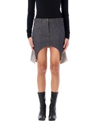 Courreges - Reversed Mini Denim Skirt - Lyst