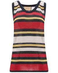 Gucci - Striped Sleeveless Top - Lyst