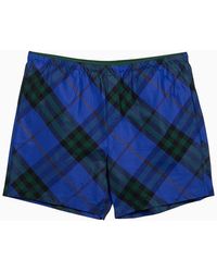 Burberry - Knight Coloured Check Slim Shorts - Lyst