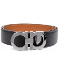 Ferragamo - Knurled Buckle Reversible Gancini Belt Accessories - Lyst