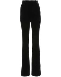 Saint Laurent - High Waist Velvet Trousers - Lyst