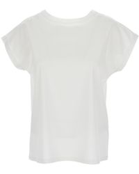 Allude - T-Shirtr With U Neckline - Lyst