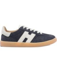 Hogan - Dark Suede Lace-Up Sneakers - Lyst