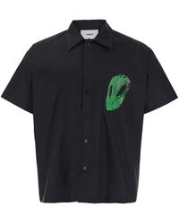Coperni - Shirt With Classic Collar And Print On The Front - Lyst