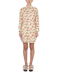 Marni - Shirt Dress With Floral Pattern - Lyst