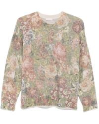Liu Jo - Pale Floral Knit Sweater - Lyst