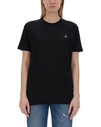 Vivienne Westwood - T-Shirt With Orb Embroidery - Lyst