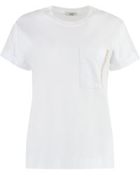 Peserico - Cotton Crew-Neck T-Shirt - Lyst