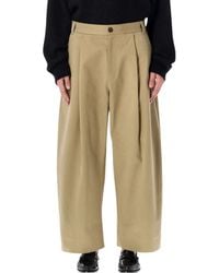 Studio Nicholson - Wide-Leg Peached Cotton Sorte Trousers - Lyst