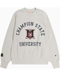 Champion - Light Cotton Blend Crew Neck Sweatshirt - Lyst