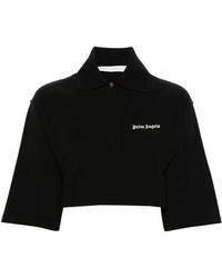Palm Angels - Cropped Polo Shirt With Logo - Lyst