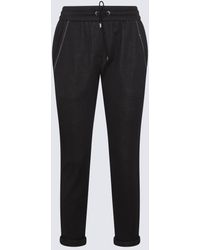 Brunello Cucinelli Cotton Blend Track Trousers - Black