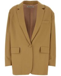 Max Mara - Camel Cotton Oversize Blazer - Lyst